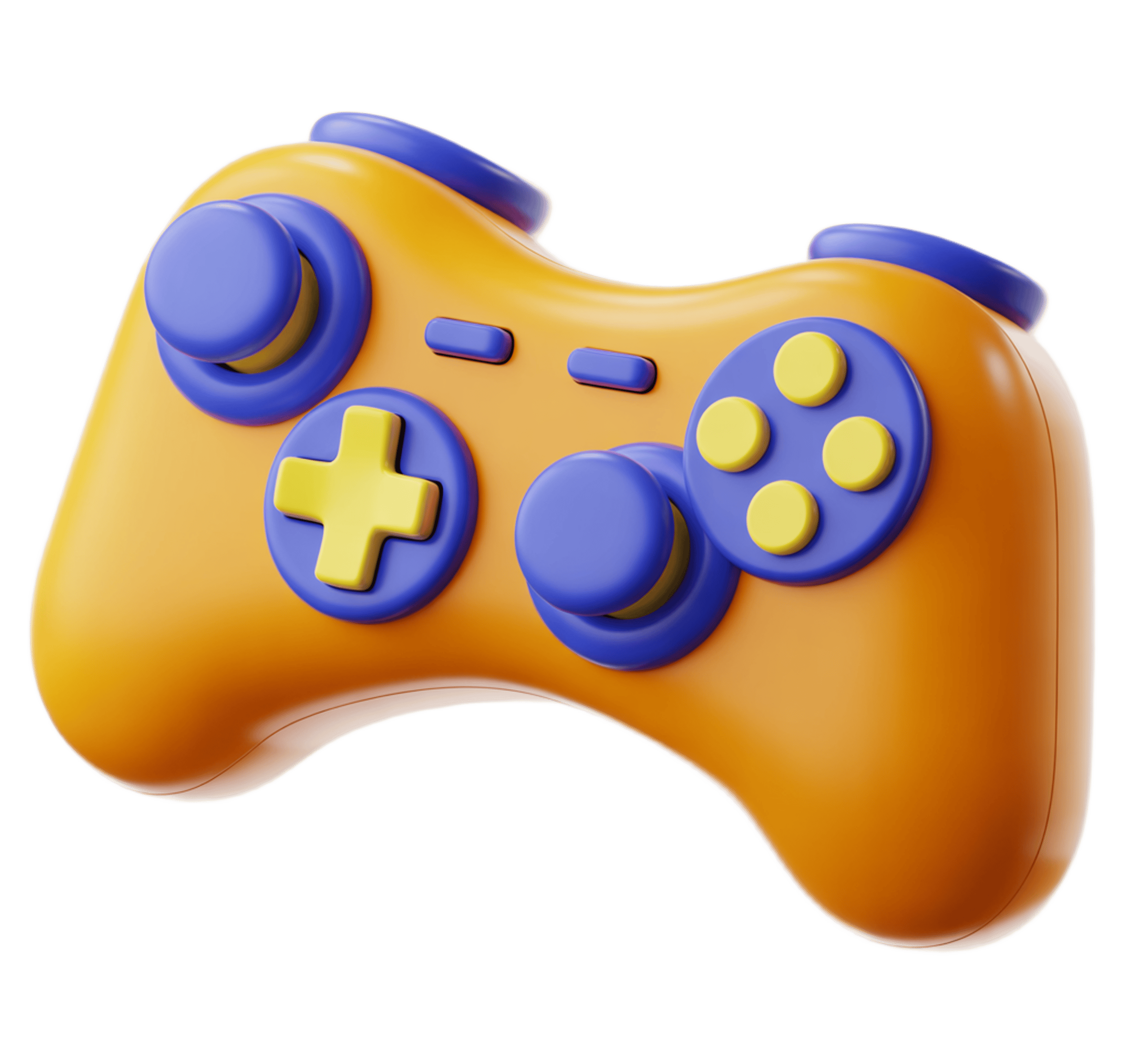 Bright orange gaming controller clipart for video game graphics and app icons PNG - transparent background