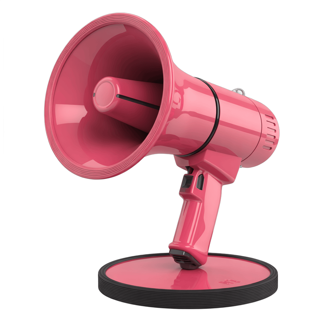 Bright pink isolated megaphone clipart for presentations and event announcements PNG - transparent background