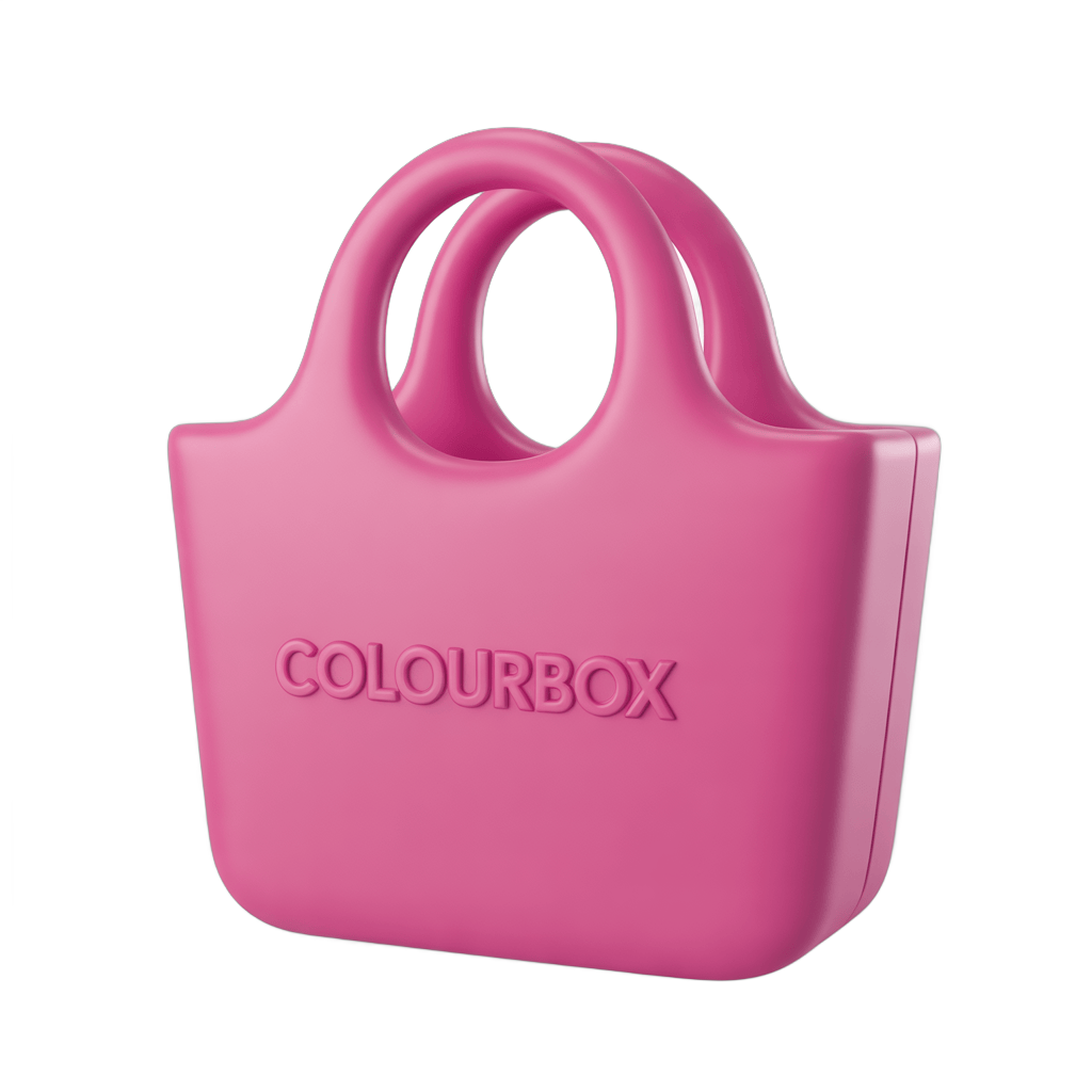 Bright pink isolated shopping tote bag clipart graphic for branding and marketing materials PNG - transparent background
