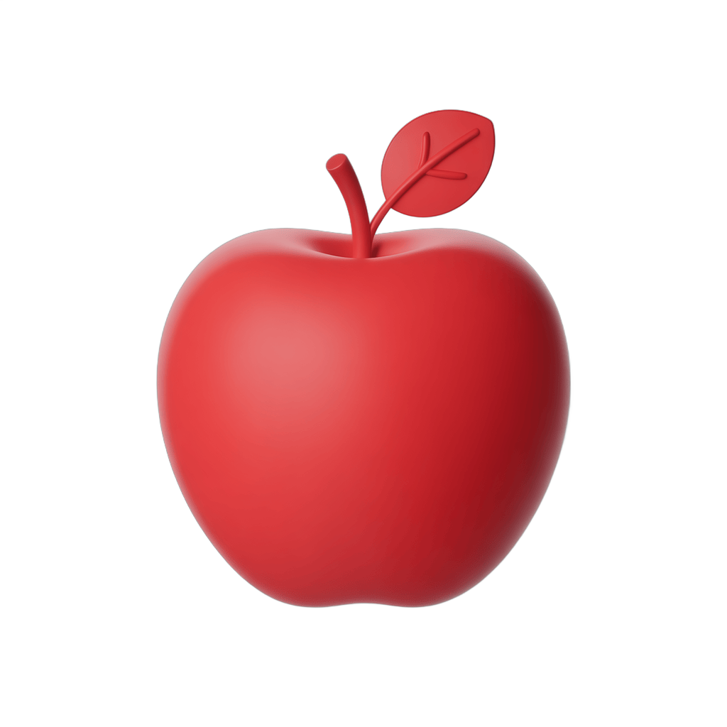 Bright red apple clipart isolated on transparent background for digital design projects PNG - transparent background
