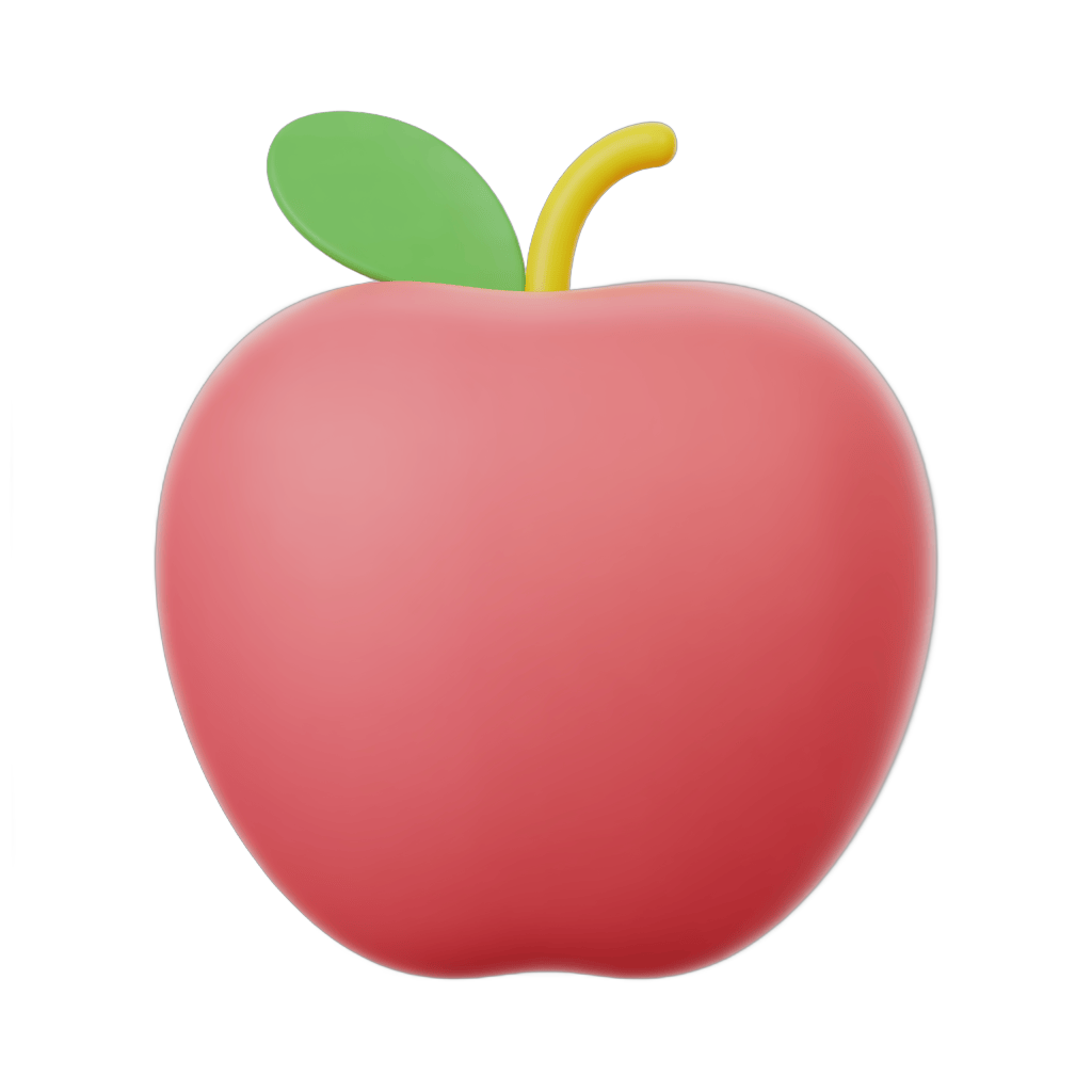 Bright red apple clipart isolated on transparent background for digital design projects PNG - transparent background