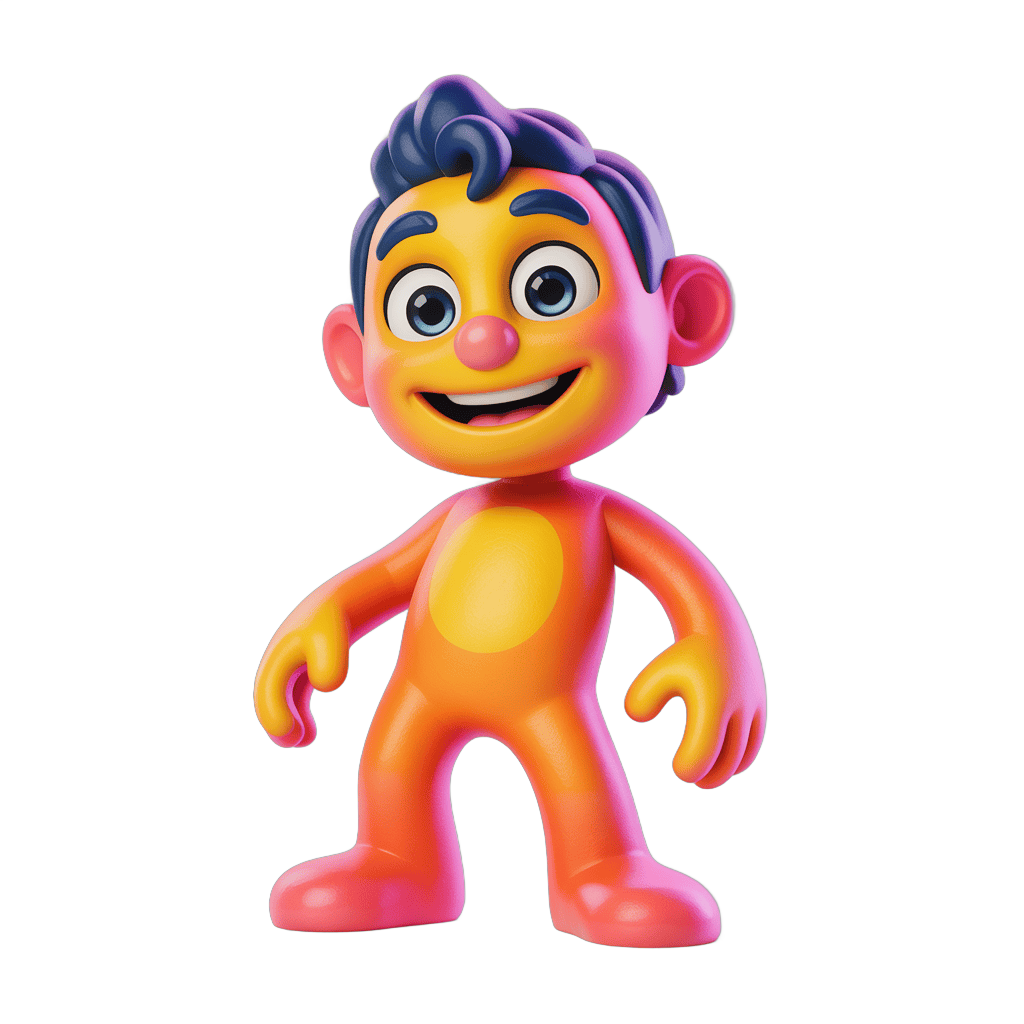 Cheerful cartoon character standing pose isolated transparent background clipart PNG - transparent background
