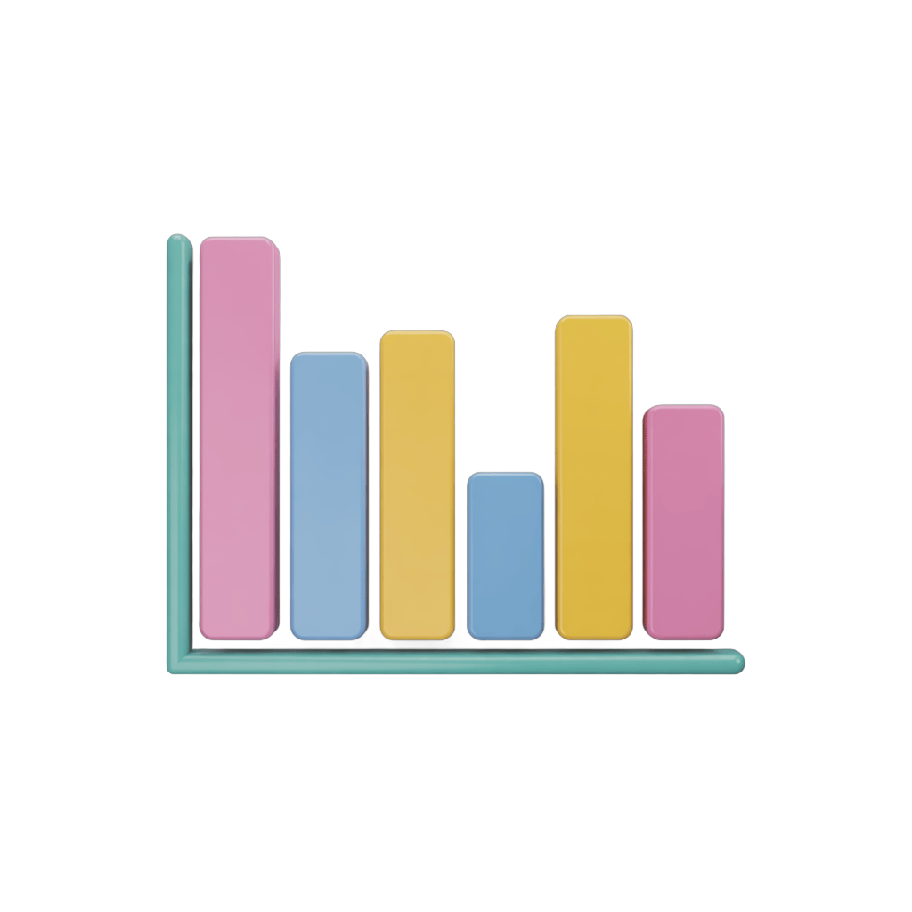 Colorful bar chart clipart for presentations business reports and data visualization PNG - transparent background