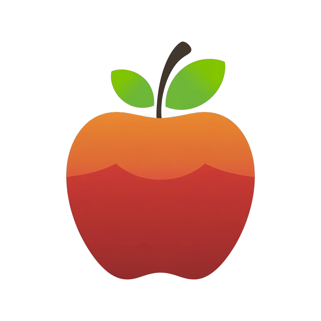 Colorful cartoon apple graphic element for educational materials and branding designs PNG - transparent background