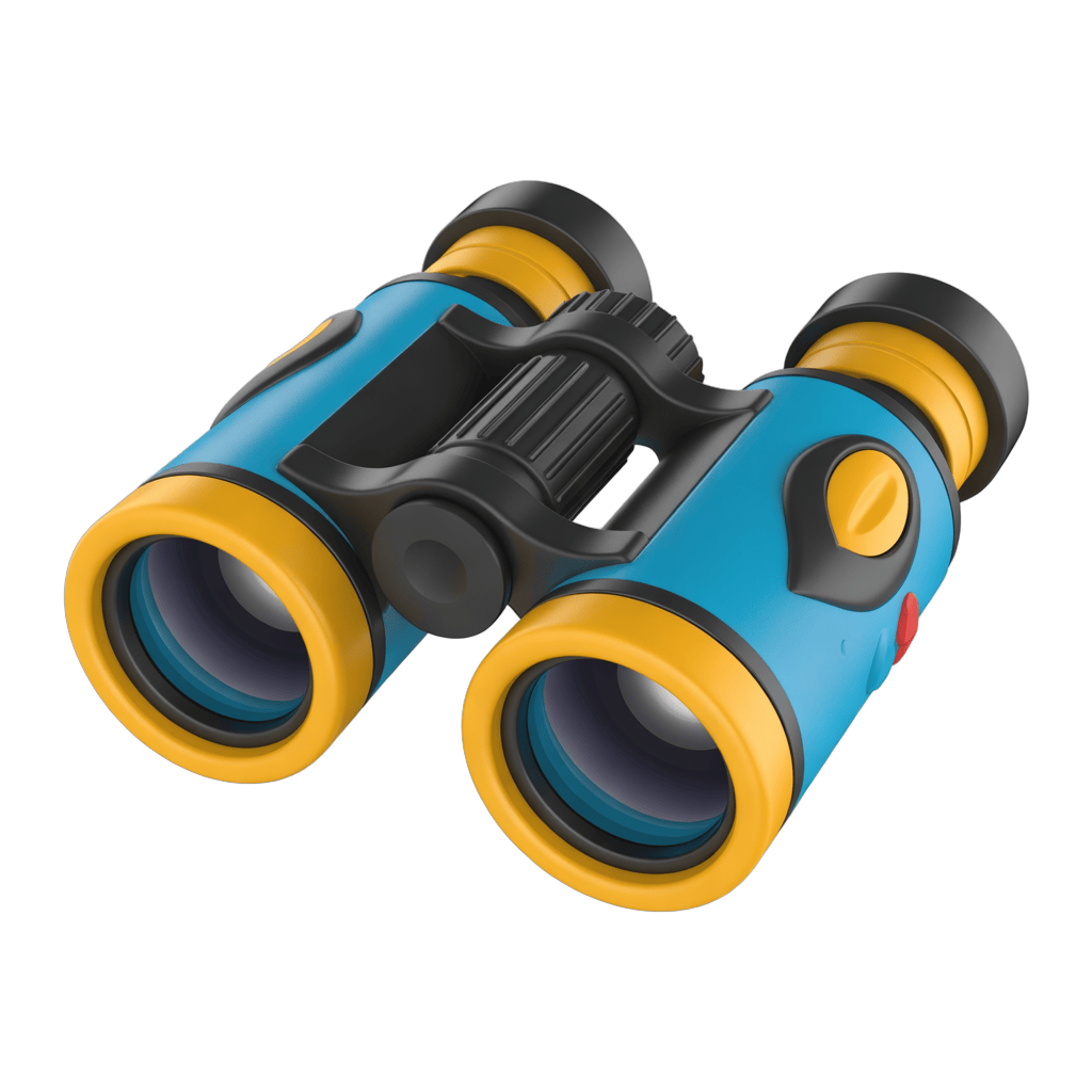 Colorful cartoon binoculars clipart for kids educational materials and outdoor activity illustrations PNG - transparent background