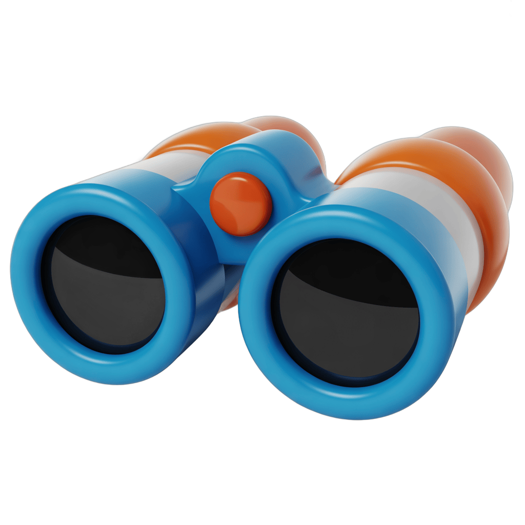 Colorful cartoon binoculars for kids educational toys and outdoor adventure activities PNG - transparent background