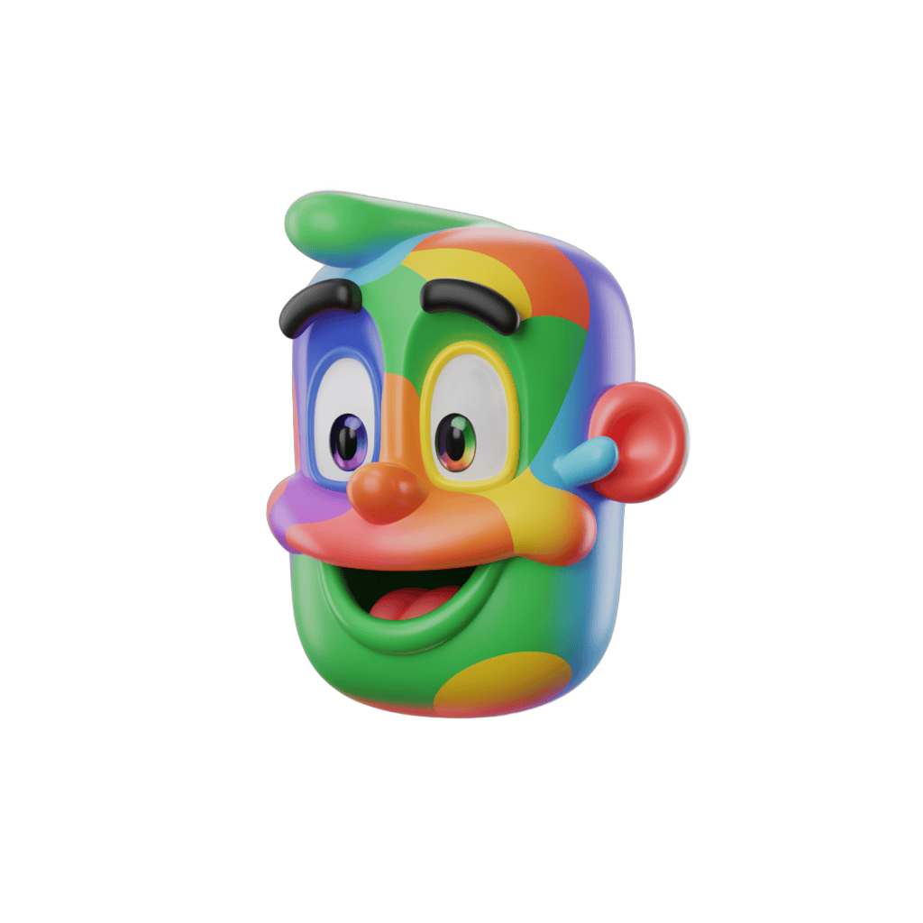 Colorful cartoon character face smiling isolated transparent background clipart PNG - transparent background