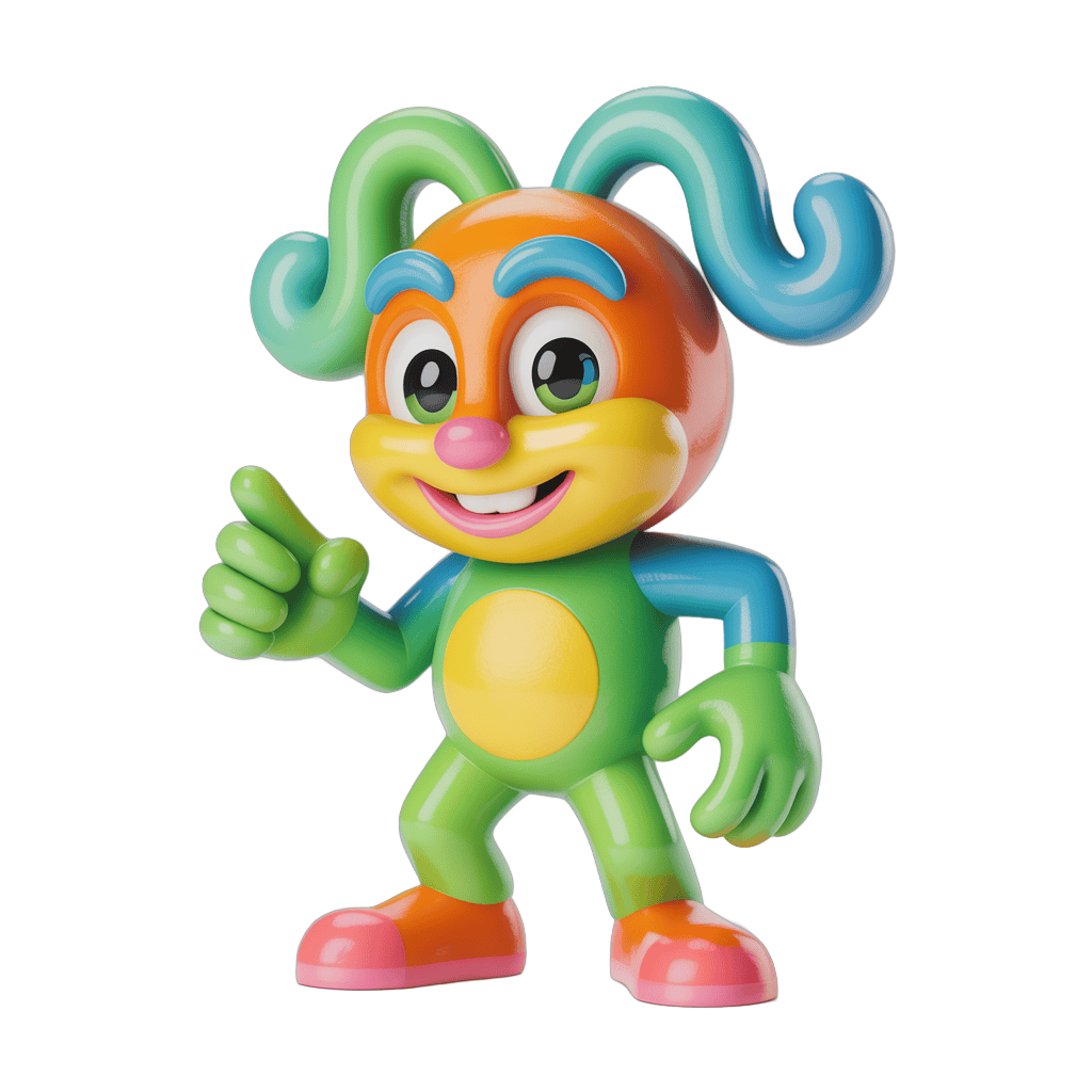 Colorful cartoon character giving thumbs up isolated transparent background clipart PNG - transparent background