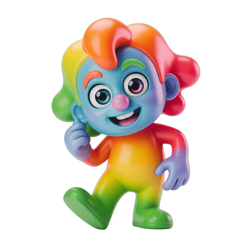 Colorful cartoon character posing cheerfully for children's illustrations and designs PNG - transparent background