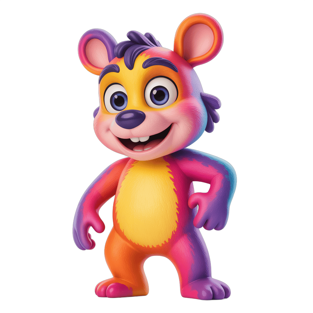 Colorful cartoon character standing isolated transparent background clipart PNG - transparent background