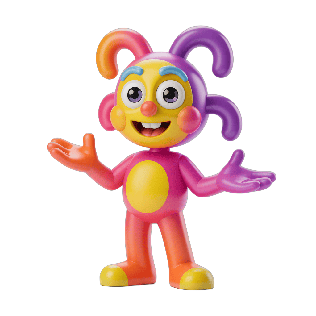 Colorful cartoon character waving for children's educational content and illustrations PNG - transparent background