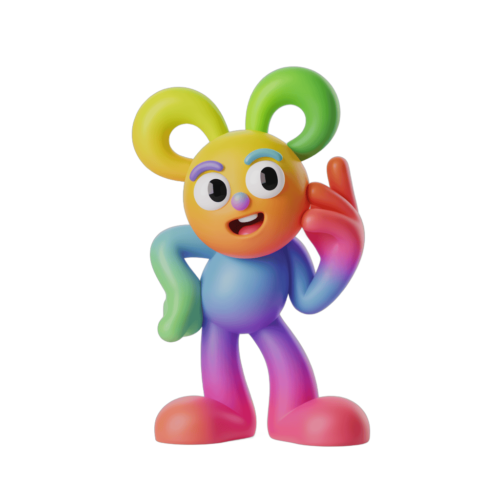 Colorful cartoon character waving hand isolated transparent background clipart PNG - transparent background