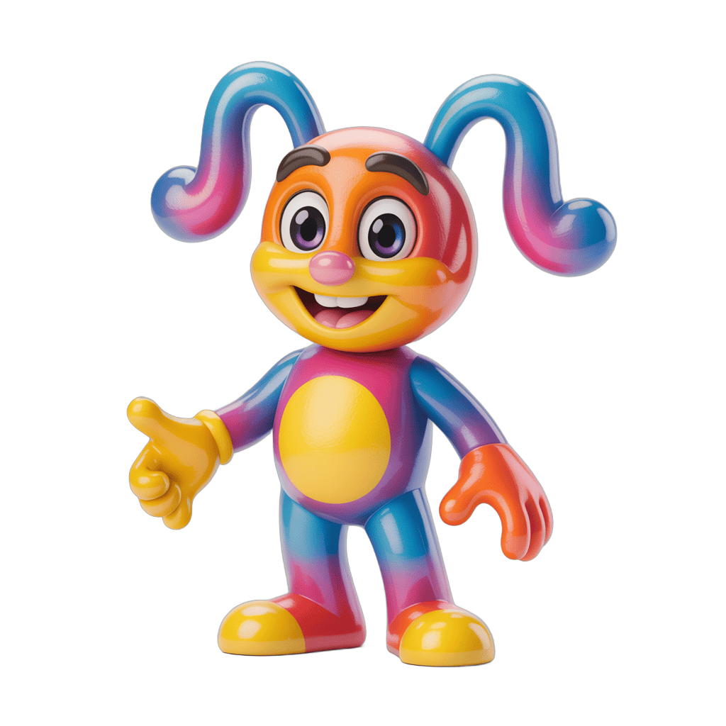 Colorful cartoon character with thumbs up pose for cheerful marketing designs PNG - transparent background