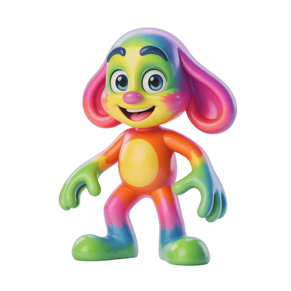 Colorful cartoon dog character isolated clipart for kids merchandise and branding PNG - transparent background