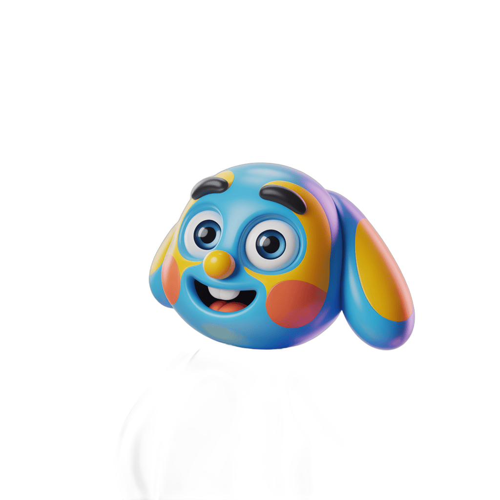 Colorful cartoon dog character with happy expression for children illustrations and designs PNG - transparent background