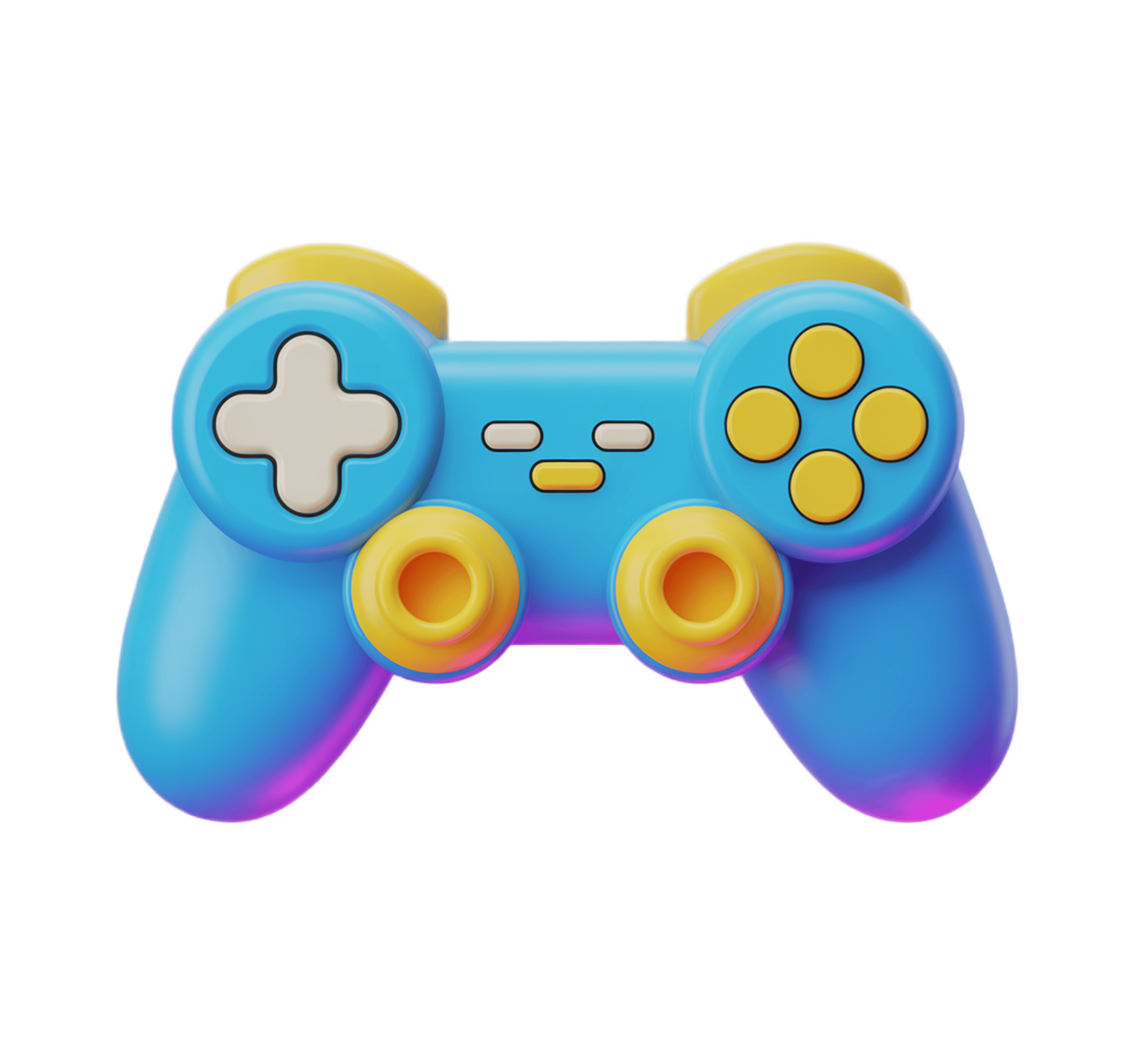 Colorful cartoon game controller clipart for kids educational apps and games PNG - transparent background