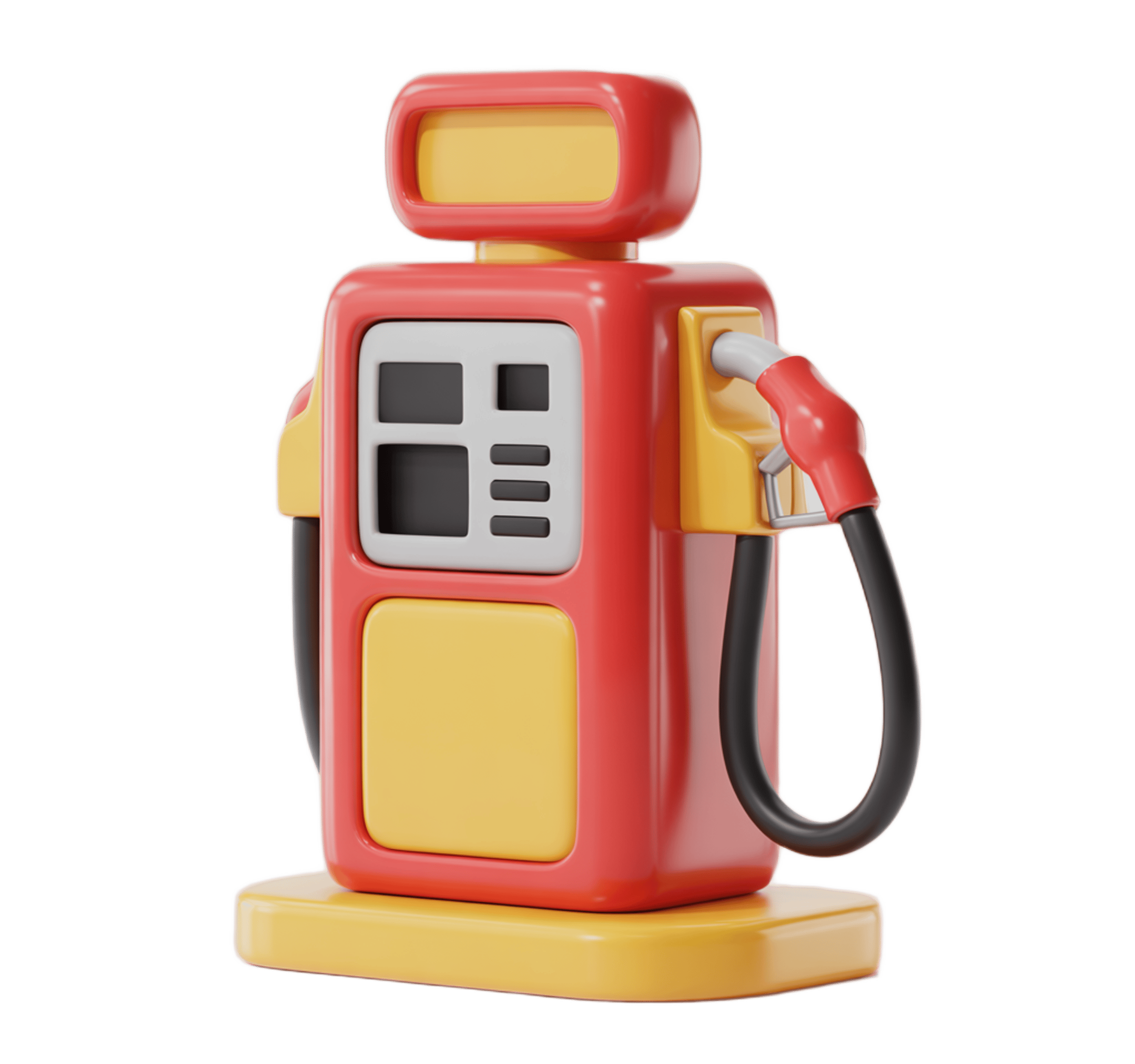 Colorful cartoon gas pump clipart isolated on transparent background for marketing and presentations PNG - transparent background
