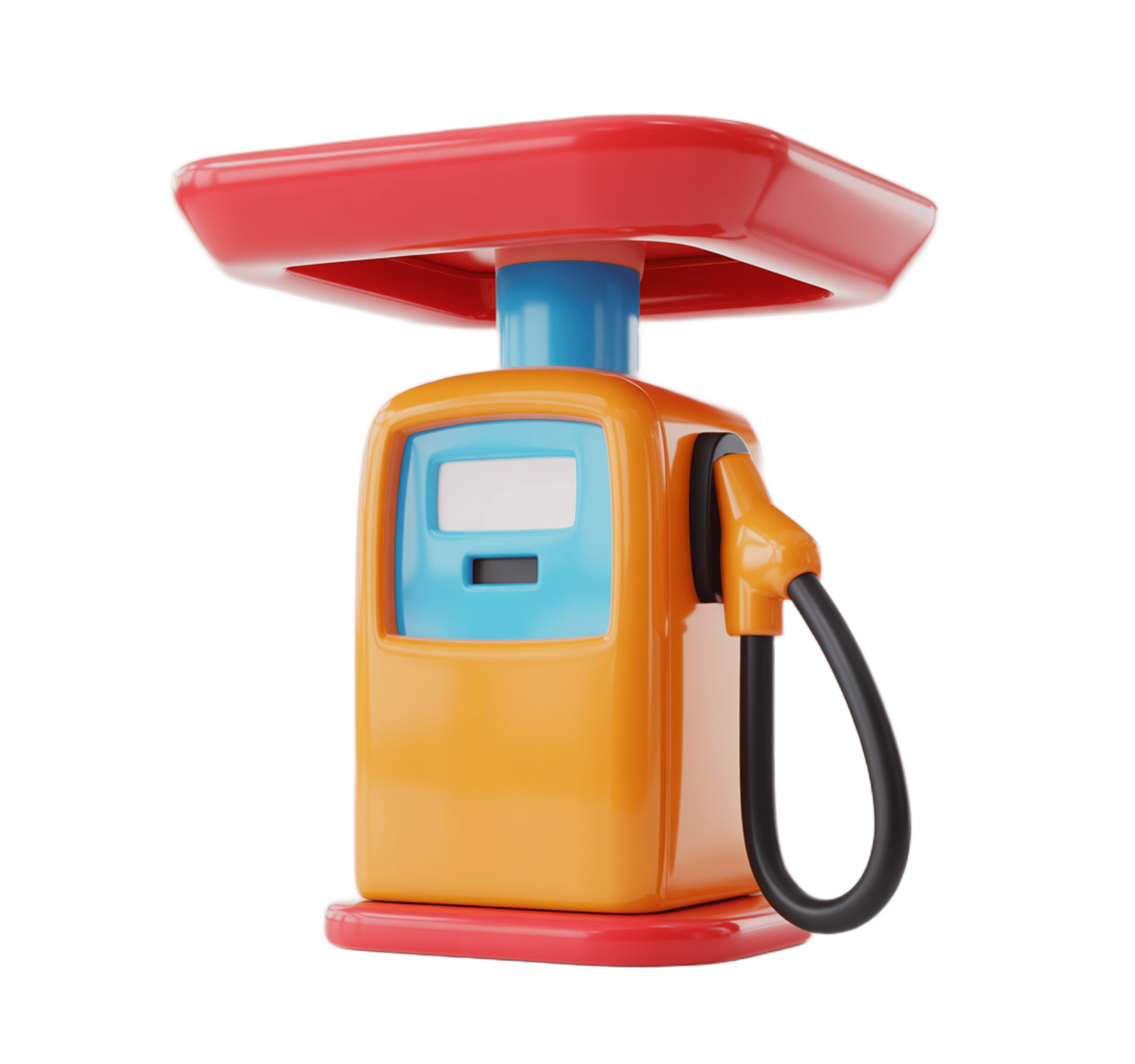 Colorful cartoon gas pump isolated clipart for presentations and marketing materials PNG - transparent background