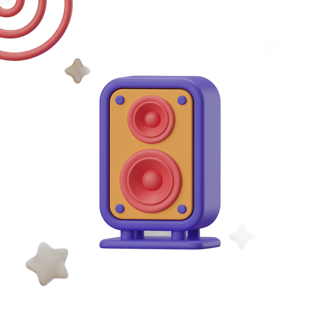Colorful cartoon speaker clipart for presentations and educational materials PNG - transparent background