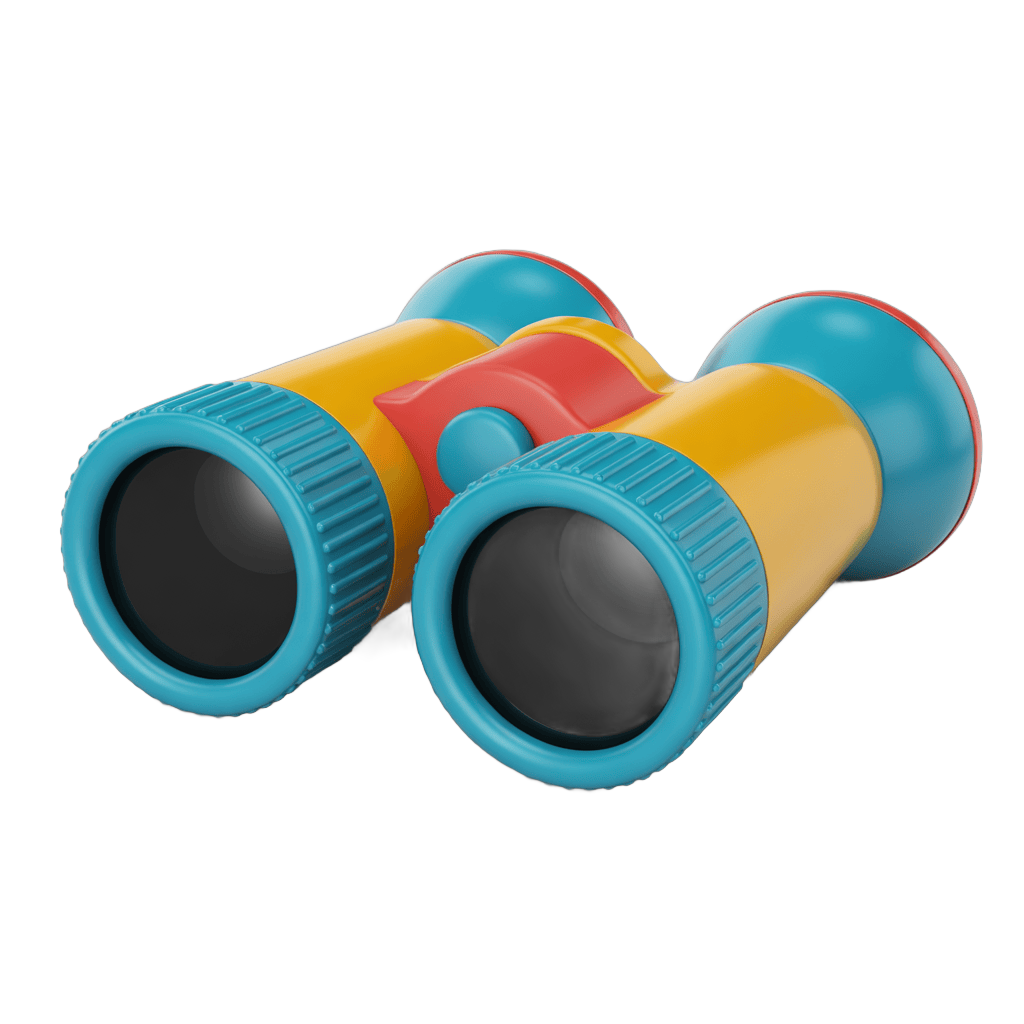 Colorful children's toy binoculars clipart for educational and creative projects PNG - transparent background