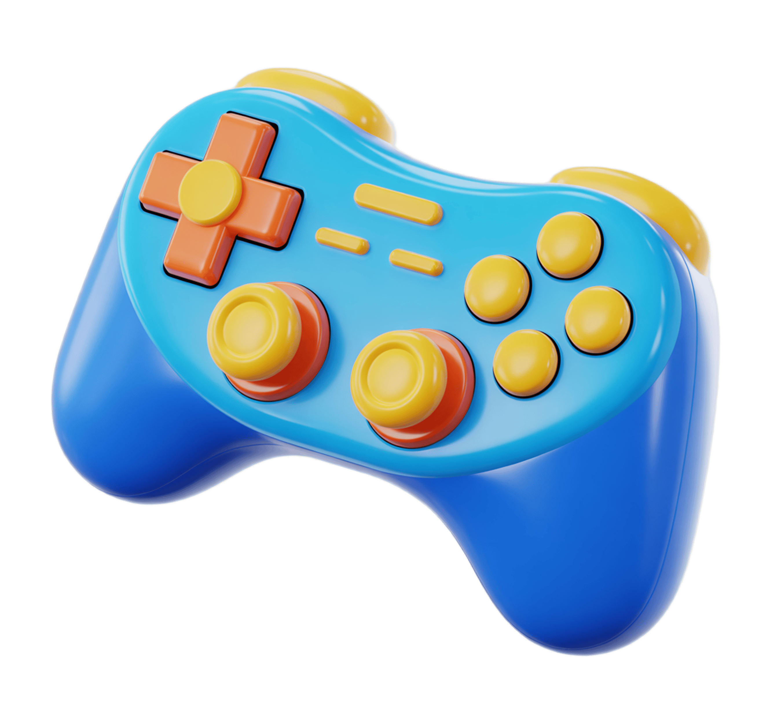 Colorful isolated game controller clipart for digital presentations and app icons PNG - transparent background