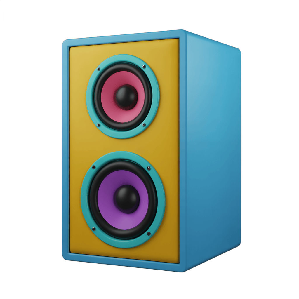Colorful isolated speaker graphic for modern presentations and social media designs PNG - transparent background