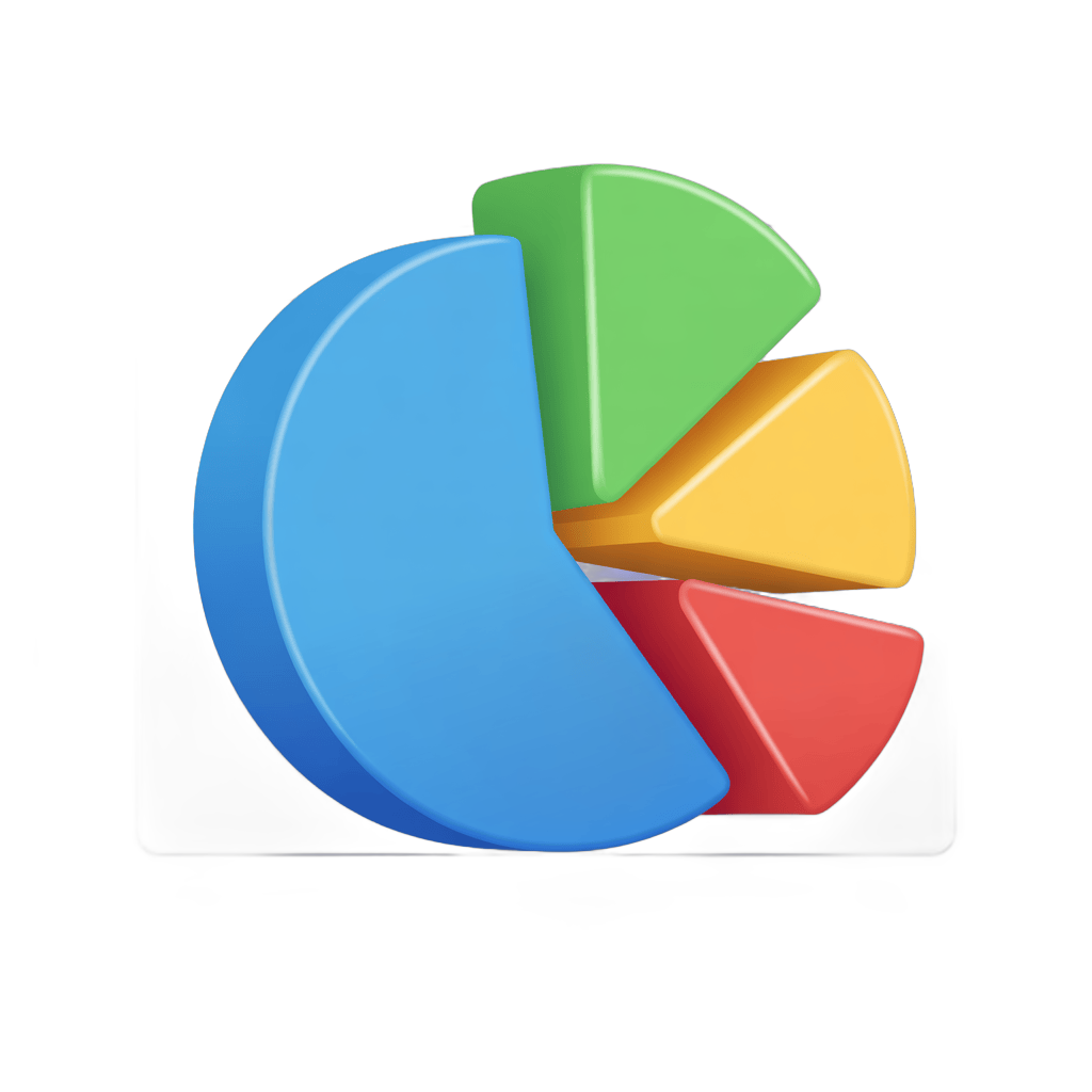 Colorful pie chart graphic element for business presentations and reports PNG - transparent background