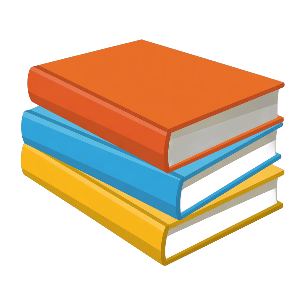 Colorful stack of books illustration for education and learning materials design PNG - transparent background