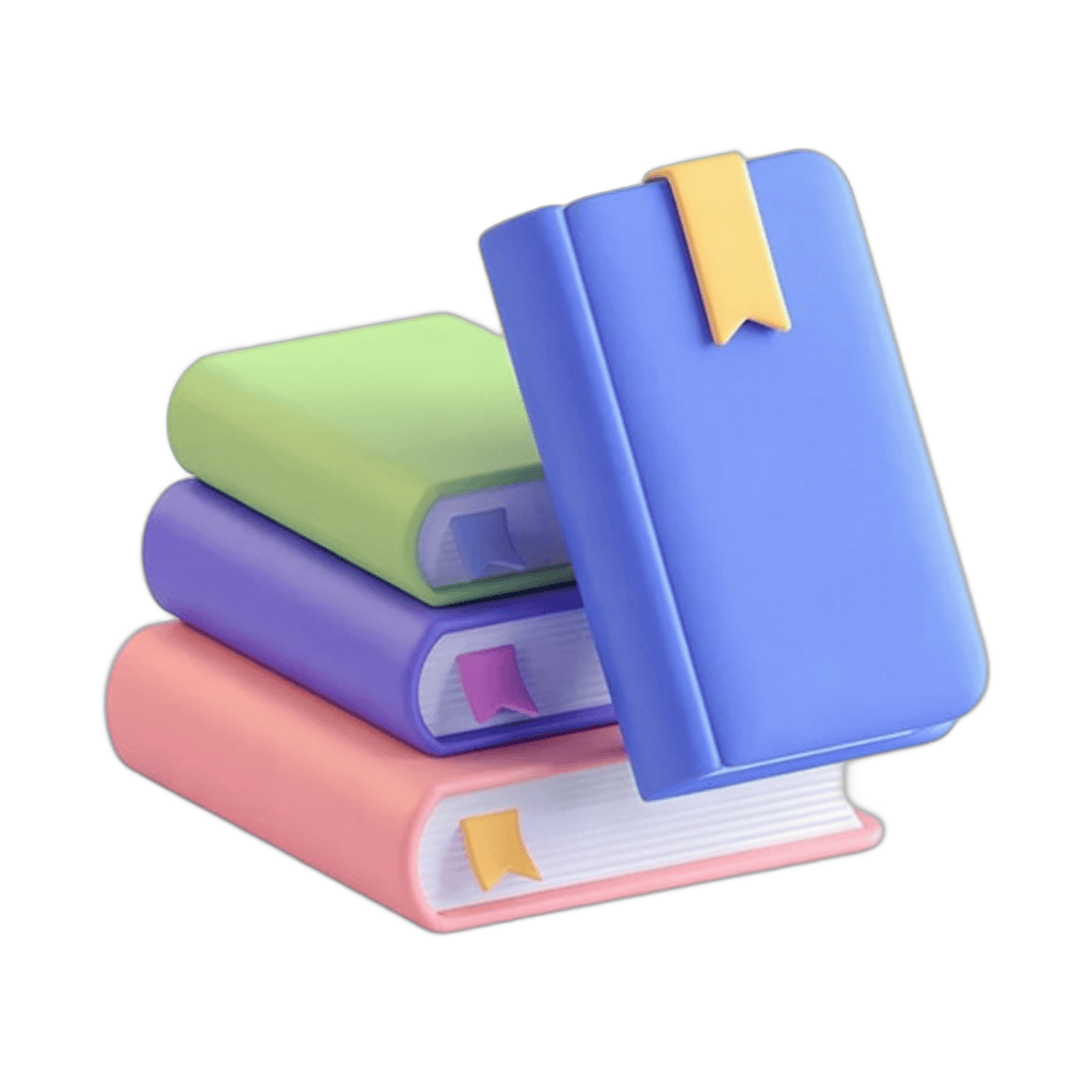 Colorful stack of books with bookmark for education, learning, and study materials design PNG - transparent background