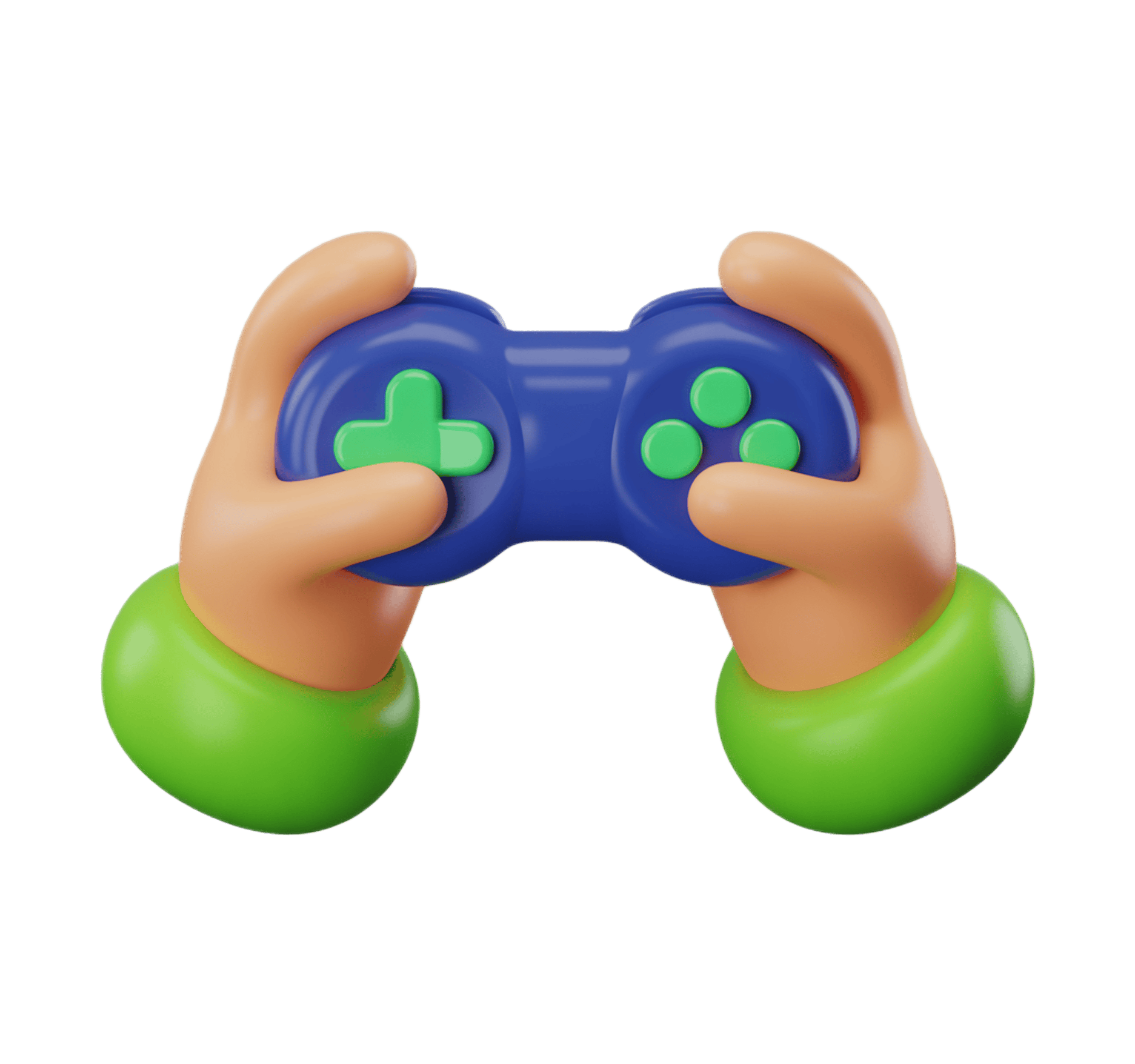 Cute cartoon baby hands holding colorful game controller clipart for kids educational games and apps PNG - transparent background