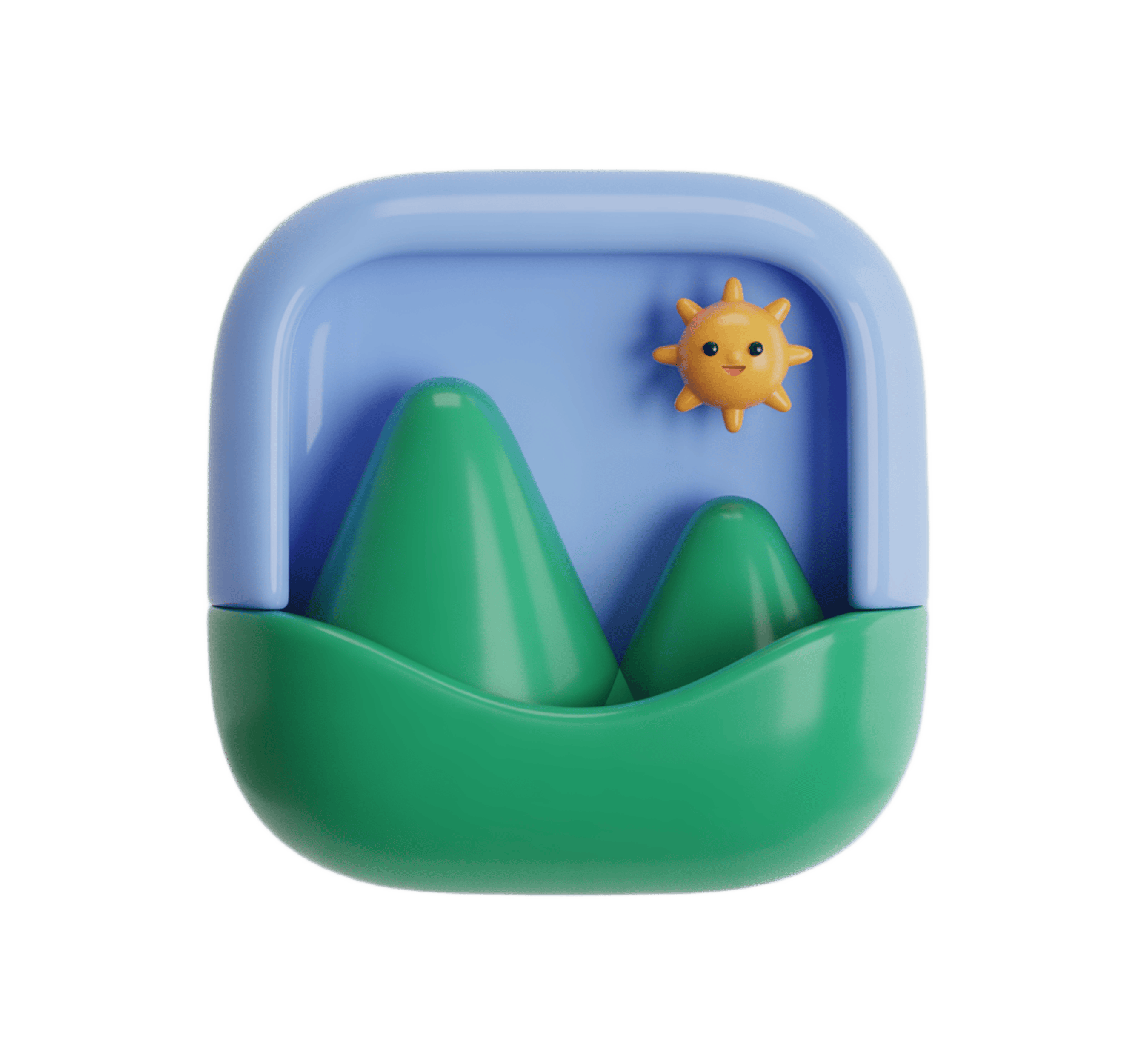 Cute cartoon sun toy floating in green water play mat for kids bath time fun PNG - transparent background