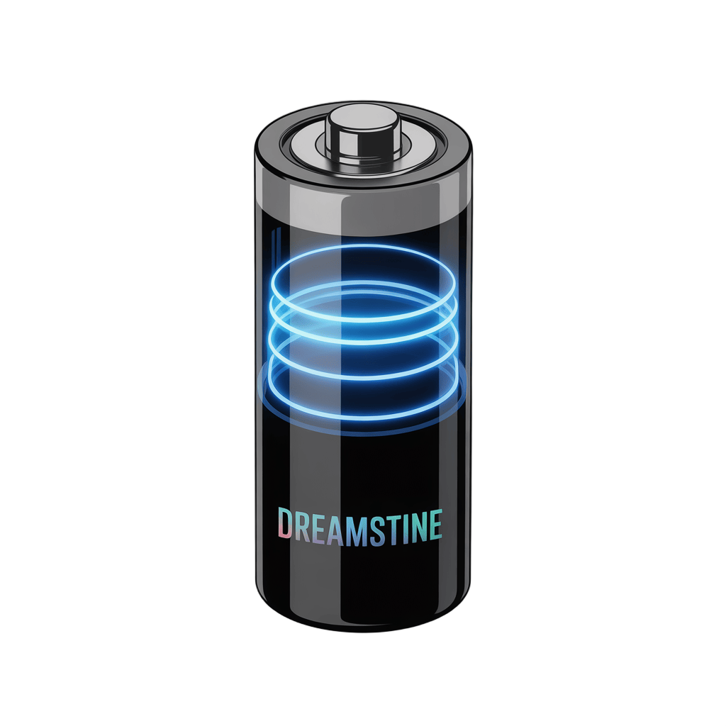 Dreamstine battery icon with glowing energy levels for modern app interfaces and digital designs PNG - transparent background