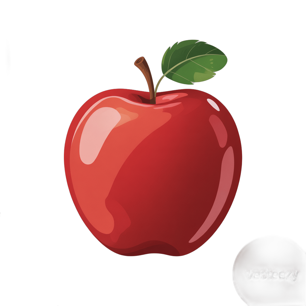 Fresh red apple illustration isolated on transparent background for marketing and design projects PNG - transparent background