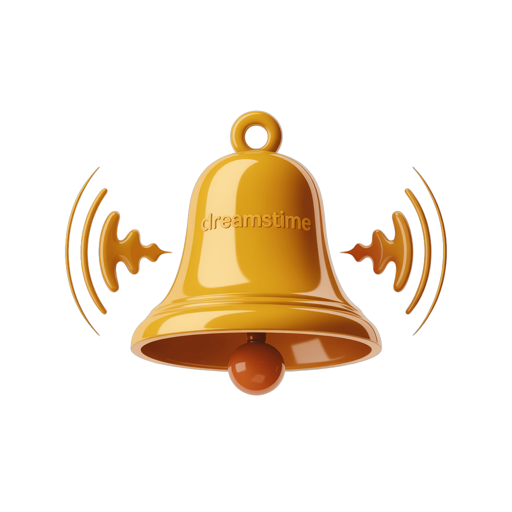 Golden bell notification sound effect graphic for alerts events presentations and web design PNG - transparent background