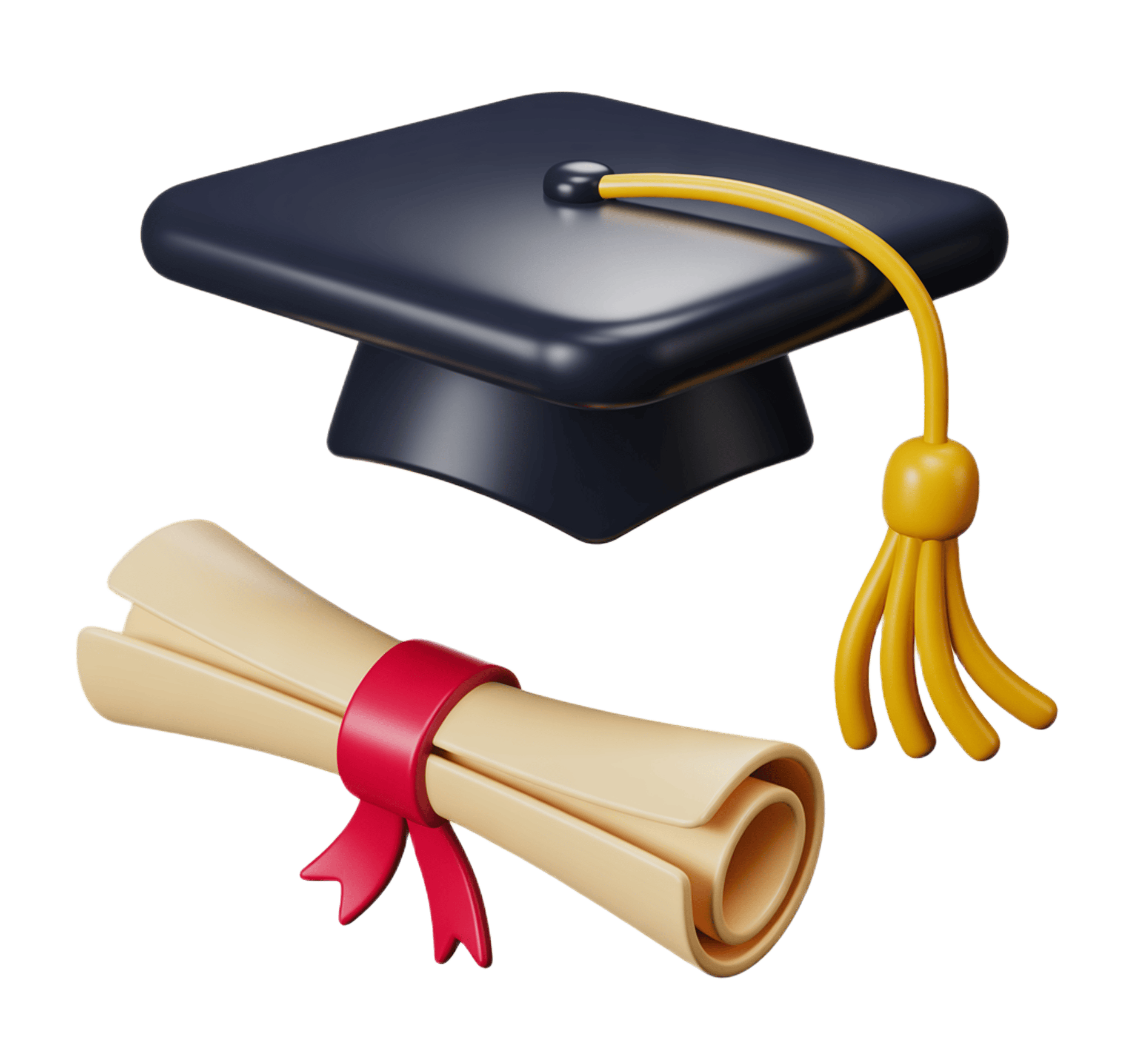 Graduation celebration illustration with diploma and cap for academic achievement icons PNG - transparent background