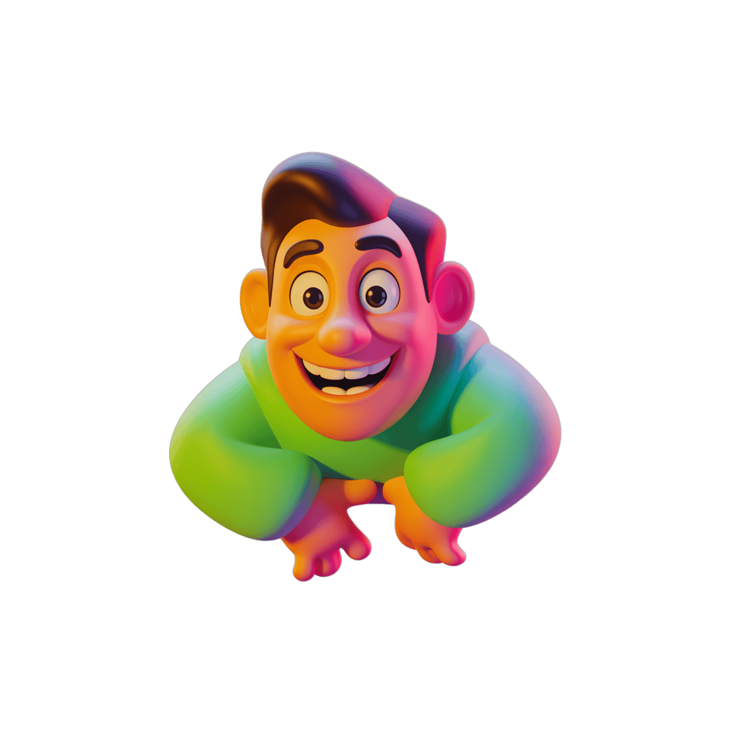 Happy cartoon man character isolated clipart for presentations and marketing designs PNG - transparent background