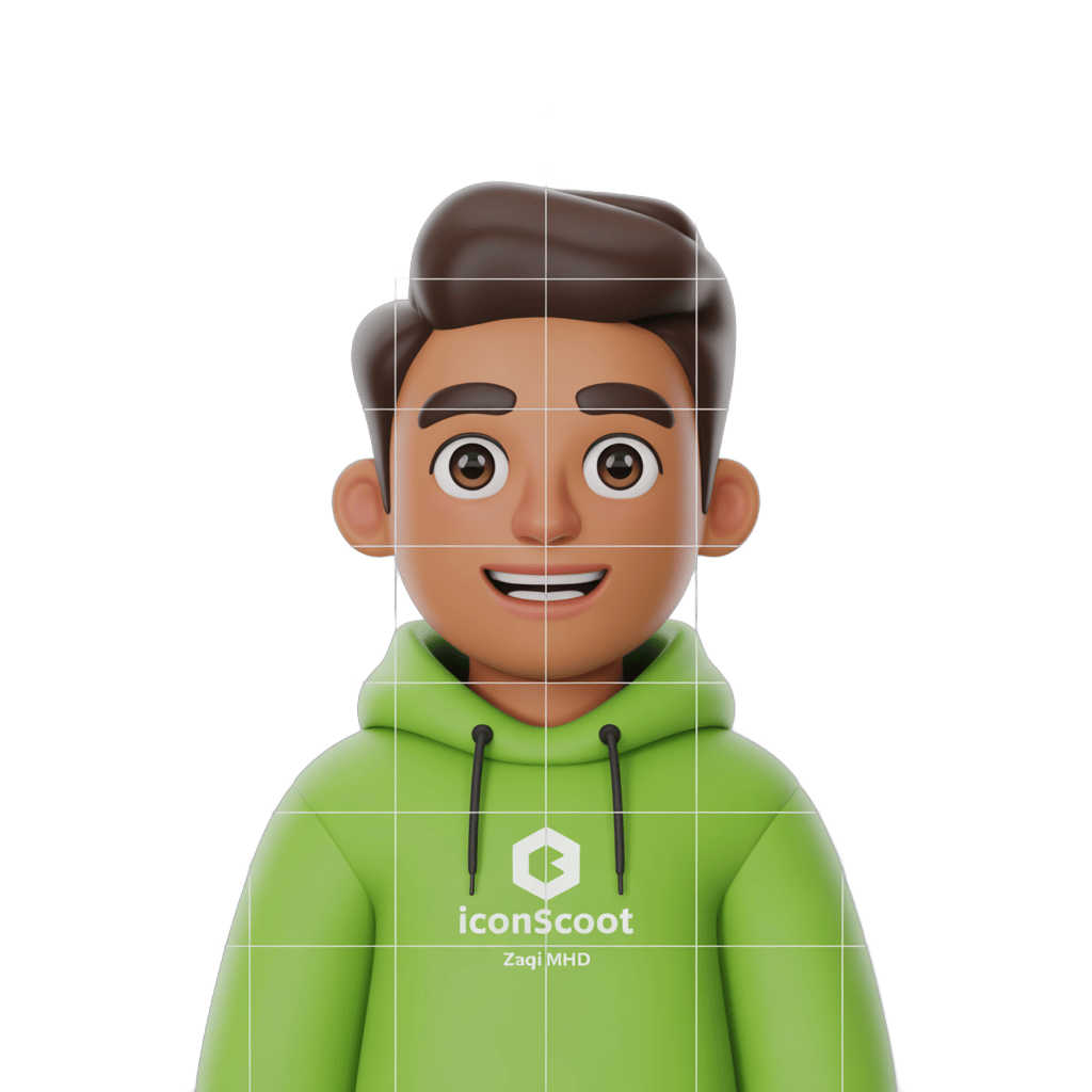Happy cartoon man in green hoodie smiling isolated transparent background clipart PNG - transparent background