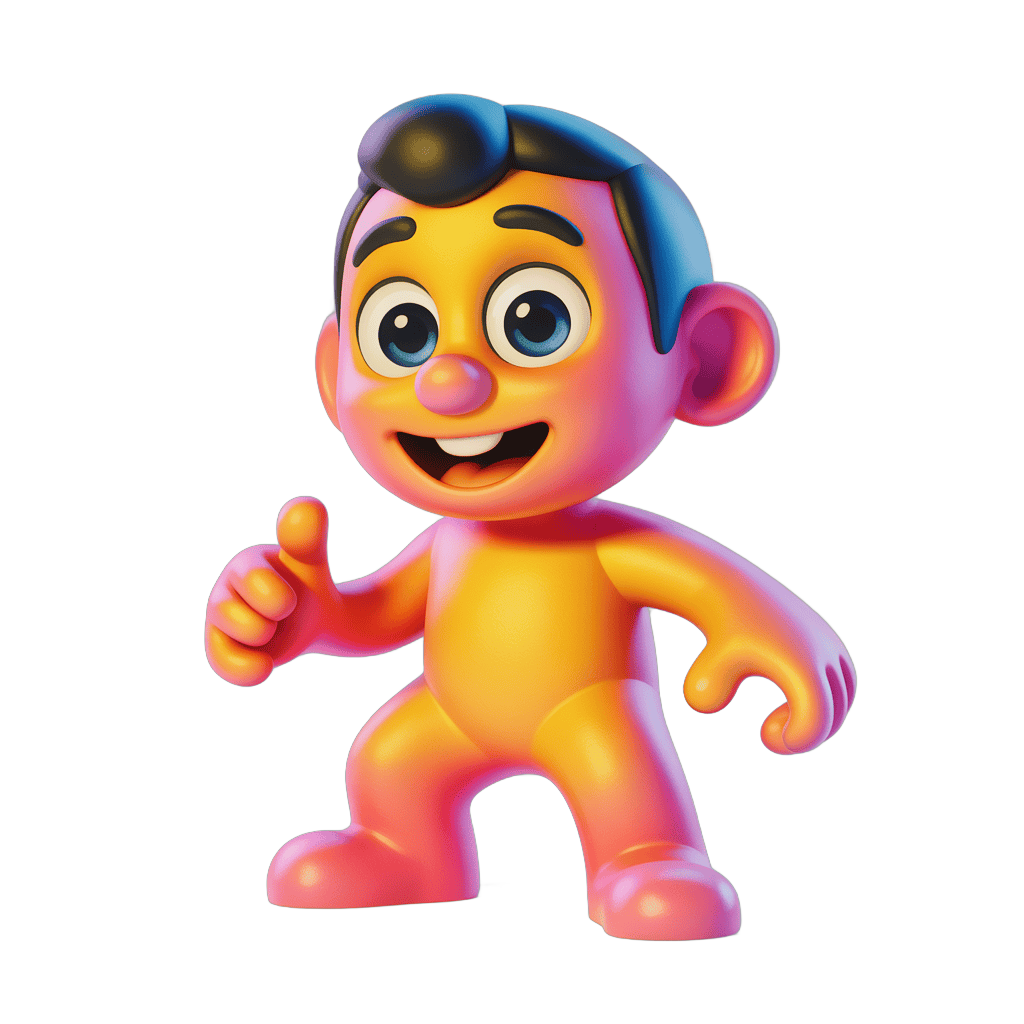 Happy cartoon monkey character giving thumbs up isolated transparent background PNG - transparent background