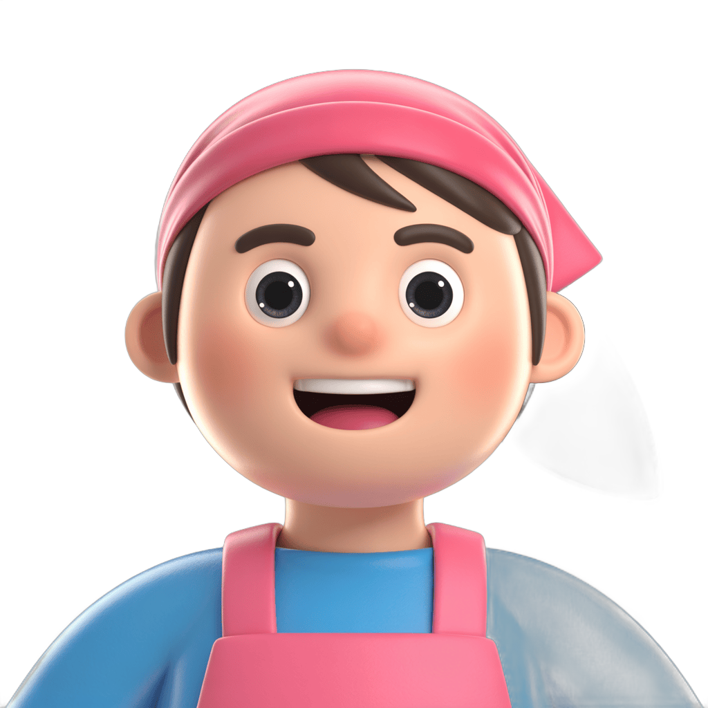 Happy chef character in apron and cap for food blog illustrations and presentations PNG - transparent background