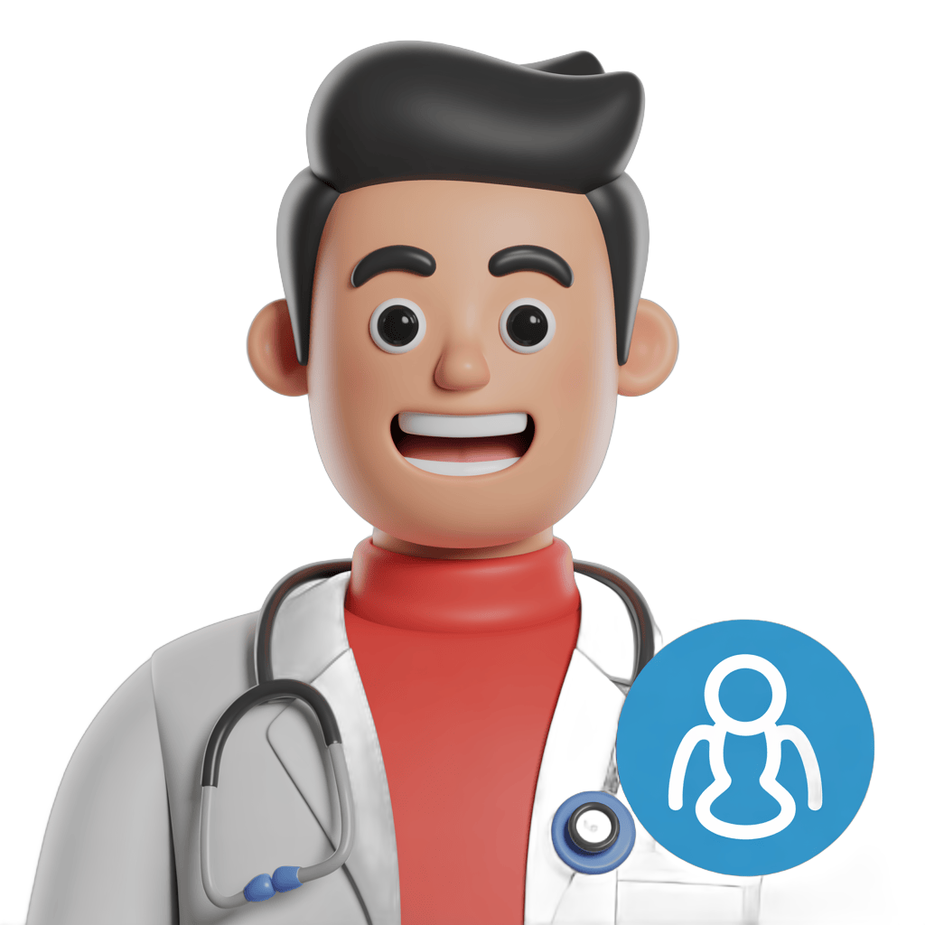Happy doctor avatar with stethoscope for medical healthcare website graphics and app icons PNG - transparent background