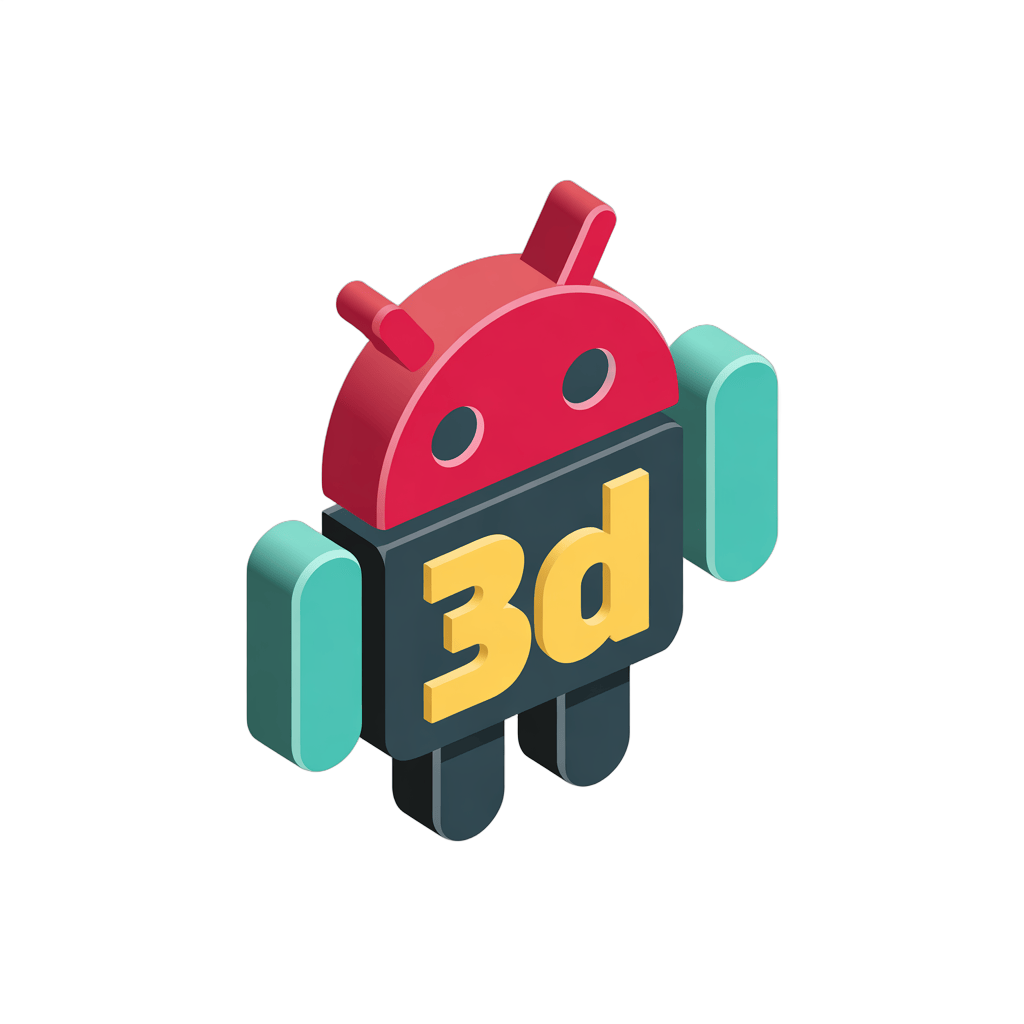 Isolated 3d android robot mascot icon with transparent background for app mobile graphic design PNG - transparent background