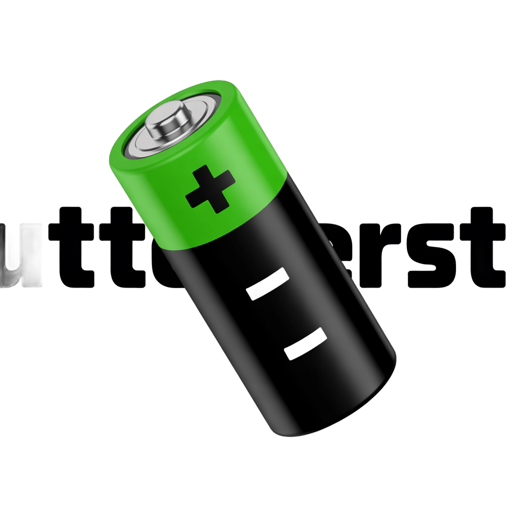 Isolated 3d cartoon battery icon with green plus sign for eco friendly energy graphics PNG - transparent background