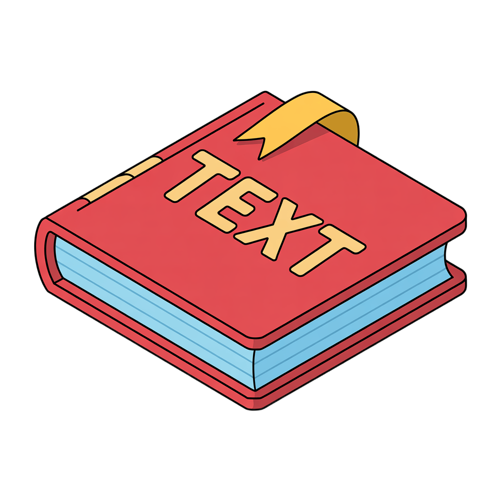 Isolated 3d isometric clipart of red book with text label for editorial and presentation designs PNG - transparent background