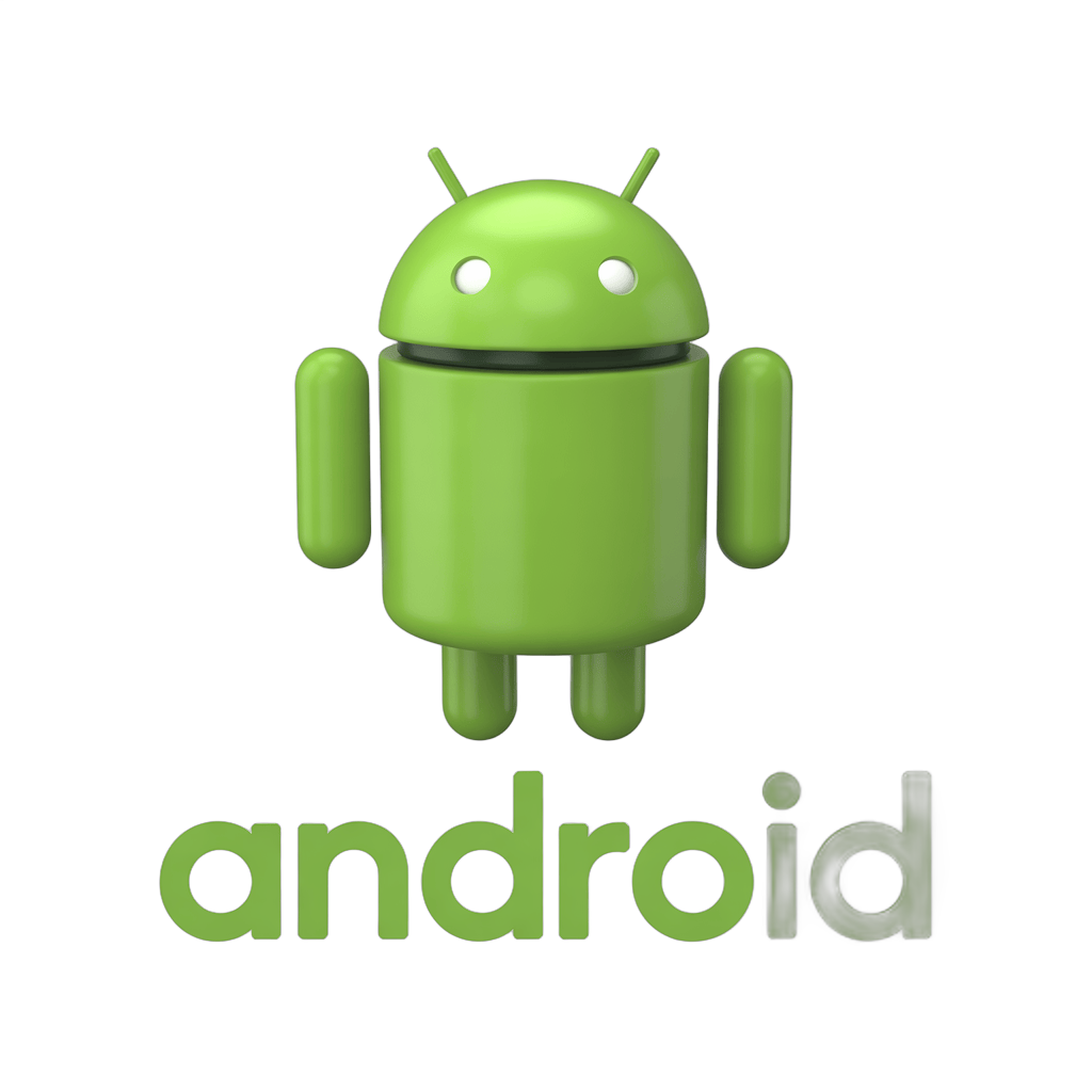 Isolated android robot mascot clipart graphic element for mobile app branding and tech marketing PNG - transparent background