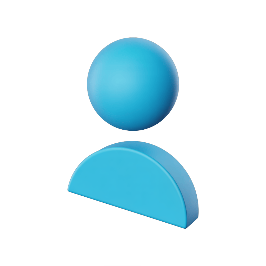 Isolated blue silhouette avatar icon with head and shoulders for user profile graphics and app interfaces PNG - transparent background