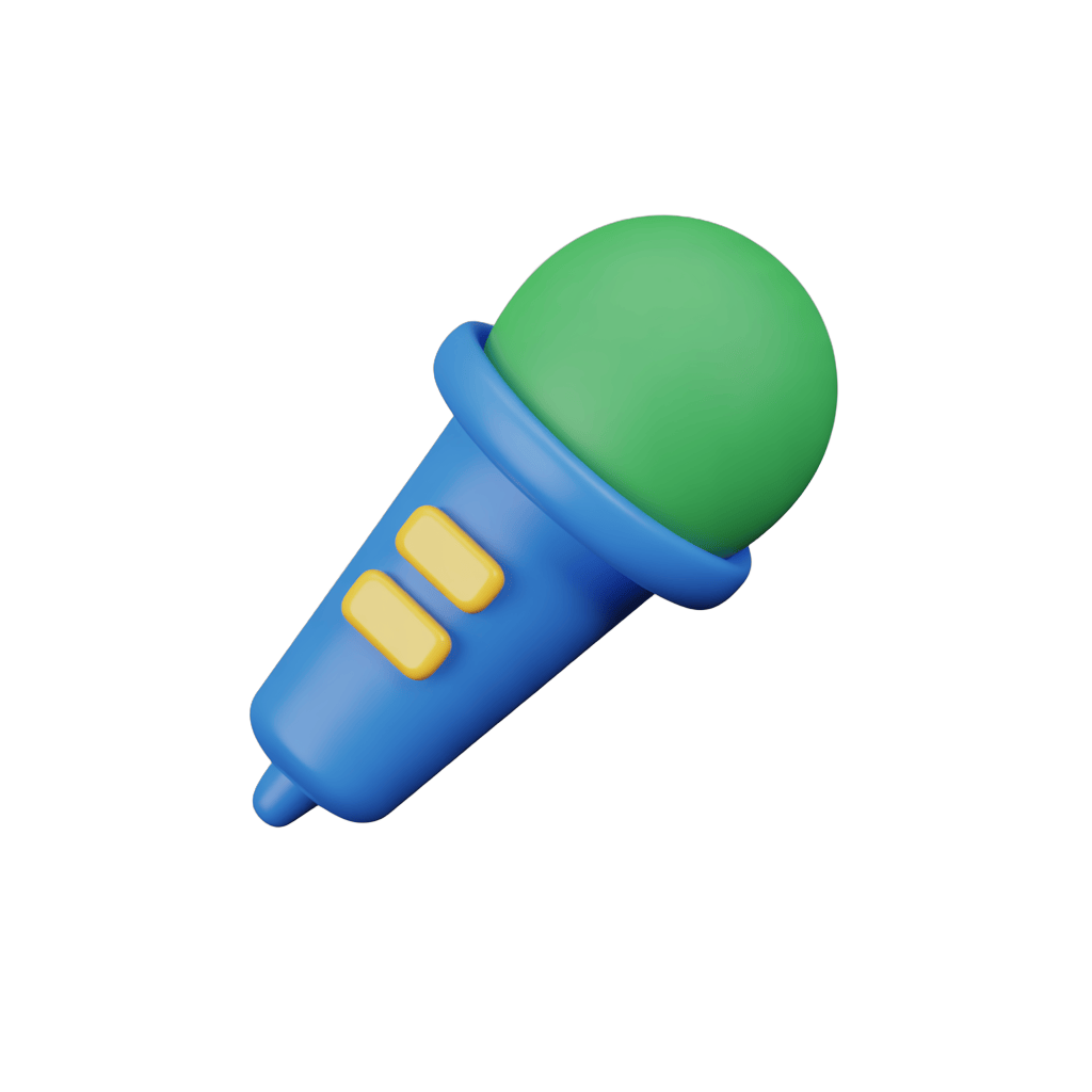 Isolated cartoon microphone graphic element for presentations podcasts and social media content PNG - transparent background