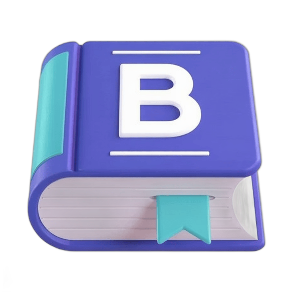 Isolated clipart book icon with turquoise ribbon marker for educational and business presentations PNG - transparent background
