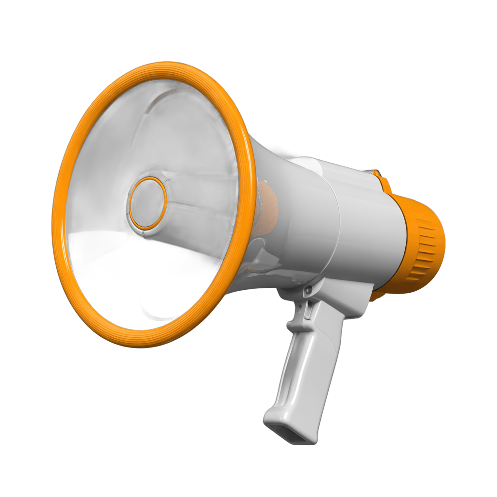 Isolated clipart megaphone graphic for presentations and event announcements PNG - transparent background