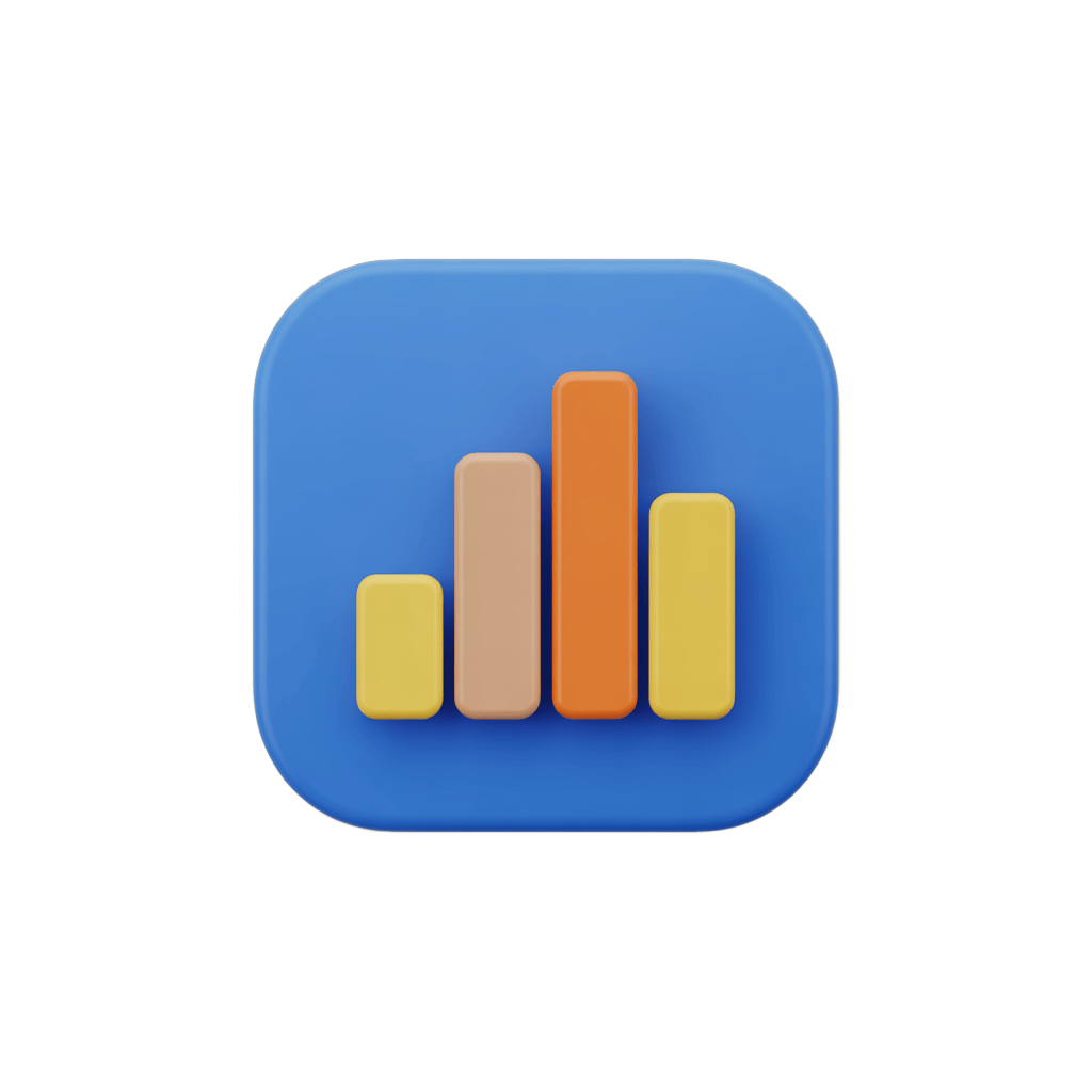 Isolated colorful bar chart icon for business presentations and infographics on transparent background PNG - transparent background