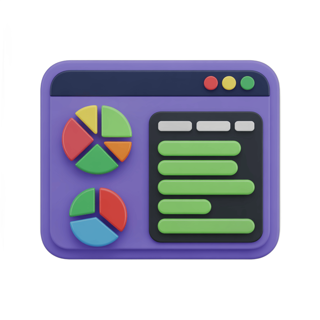 Isolated colorful chart and document interface clipart for business presentations and reports PNG - transparent background